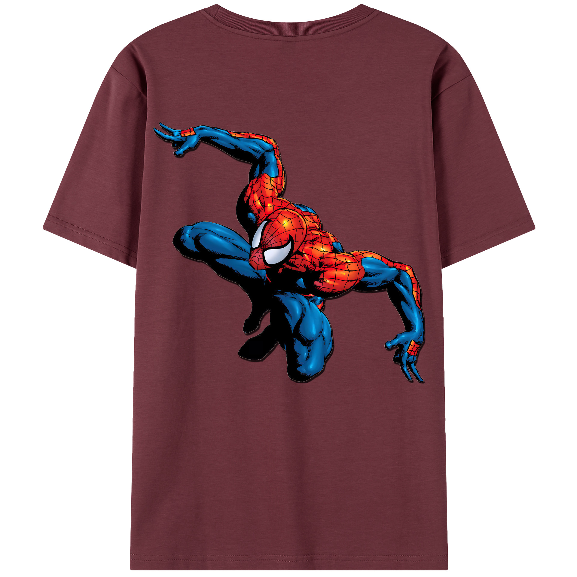 （画像用） Spider Man スパイダーマン 綿100％半袖Tシャツ（背面プリント）